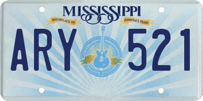 MS license plate ARY521