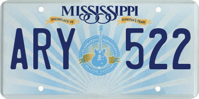 MS license plate ARY522