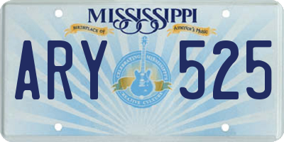 MS license plate ARY525