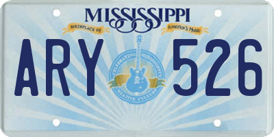 MS license plate ARY526