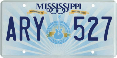 MS license plate ARY527
