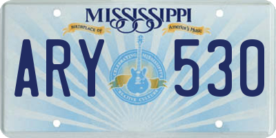 MS license plate ARY530
