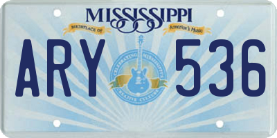MS license plate ARY536