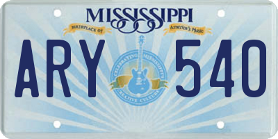 MS license plate ARY540