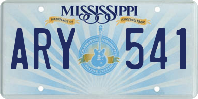 MS license plate ARY541