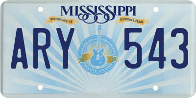 MS license plate ARY543