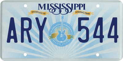 MS license plate ARY544