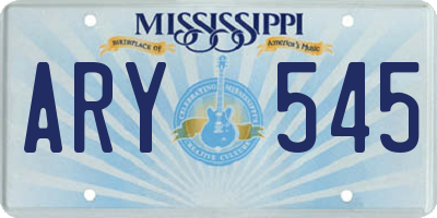 MS license plate ARY545