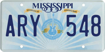 MS license plate ARY548