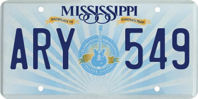 MS license plate ARY549
