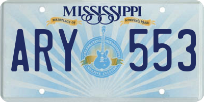 MS license plate ARY553