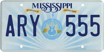 MS license plate ARY555