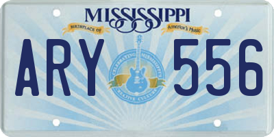 MS license plate ARY556