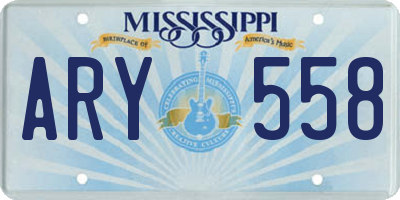 MS license plate ARY558