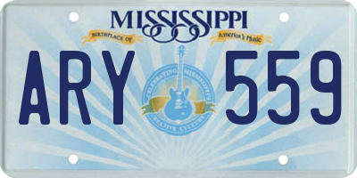 MS license plate ARY559