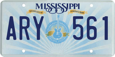 MS license plate ARY561
