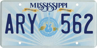 MS license plate ARY562