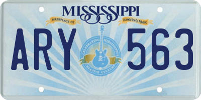 MS license plate ARY563