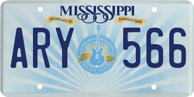 MS license plate ARY566