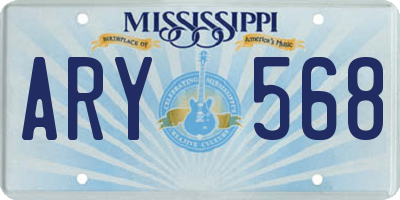 MS license plate ARY568