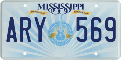 MS license plate ARY569