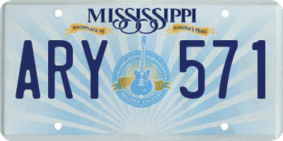 MS license plate ARY571