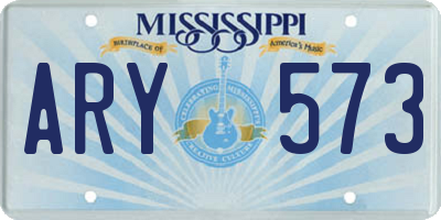 MS license plate ARY573