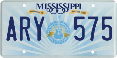 MS license plate ARY575