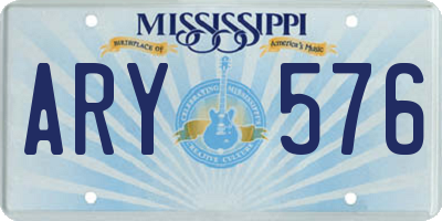 MS license plate ARY576