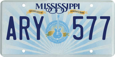 MS license plate ARY577