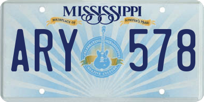 MS license plate ARY578
