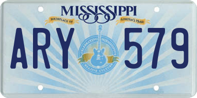 MS license plate ARY579