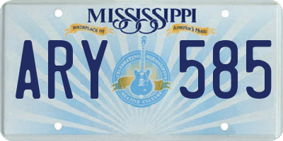 MS license plate ARY585