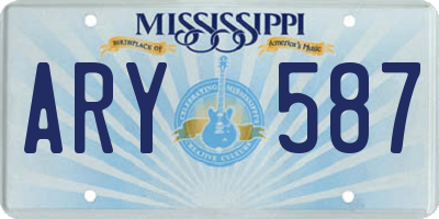 MS license plate ARY587