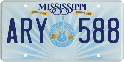MS license plate ARY588