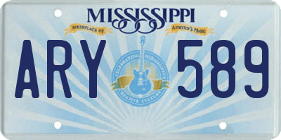 MS license plate ARY589