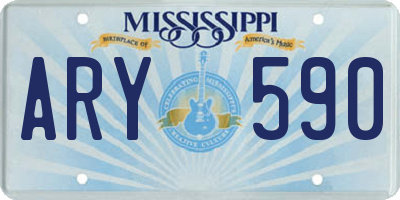 MS license plate ARY590
