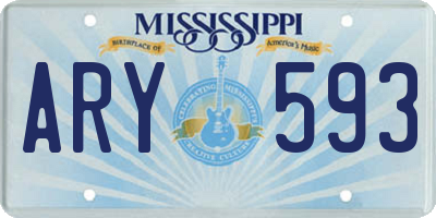 MS license plate ARY593