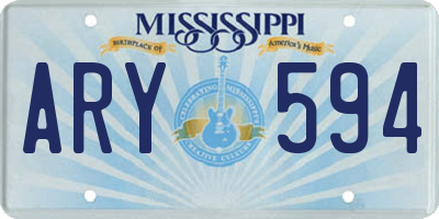 MS license plate ARY594