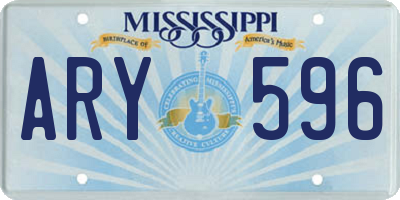 MS license plate ARY596