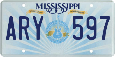 MS license plate ARY597