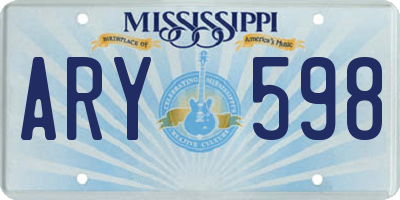 MS license plate ARY598