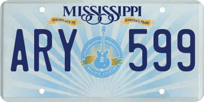 MS license plate ARY599