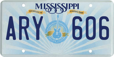 MS license plate ARY606