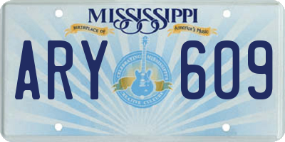 MS license plate ARY609