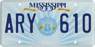 MS license plate ARY610
