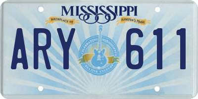 MS license plate ARY611