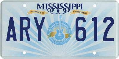 MS license plate ARY612