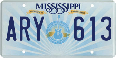 MS license plate ARY613