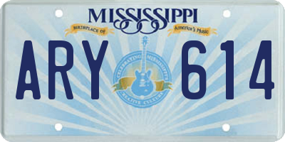 MS license plate ARY614